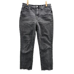 Madewell Jeans Women's 29 Cropped Black Straight 90's Denim‎ Y2K Streetwear Punk